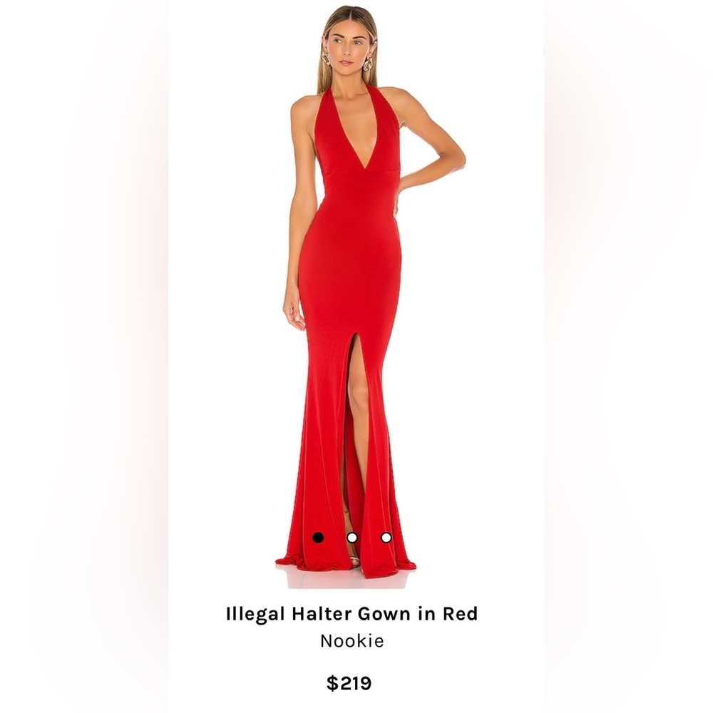 REVOLVE Nookie Red Halter Maxi Dress
